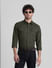 Green Patch Pocket Cotton Shirt_411484+1